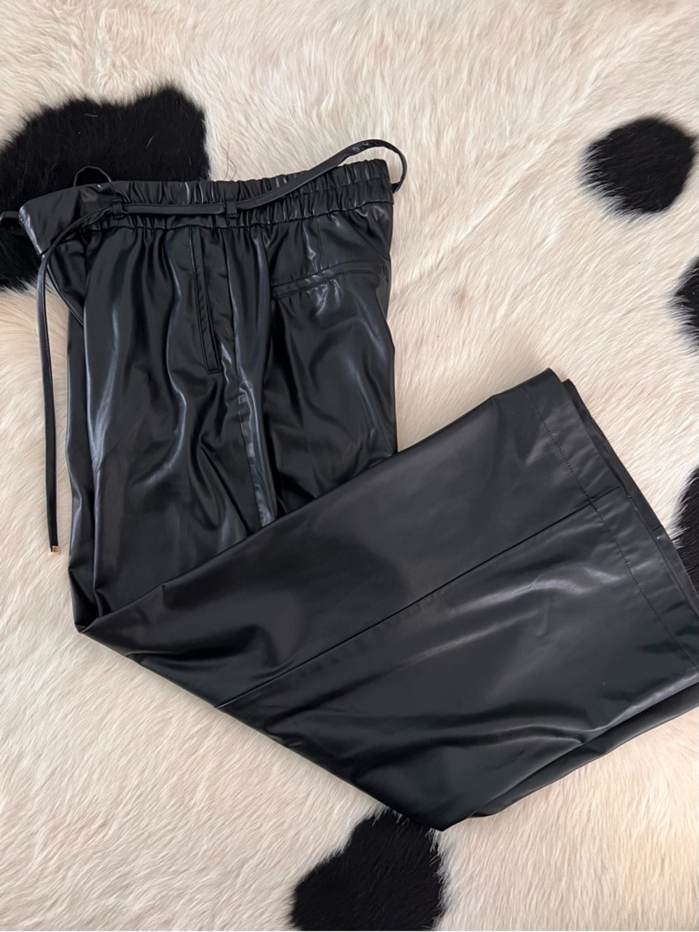❤️ ZARA Faux Leather Wide Leg PANTS